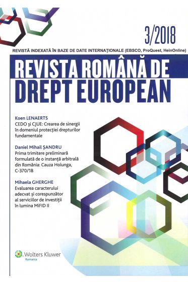 Revista Romana de Drept European nr. 3/2018