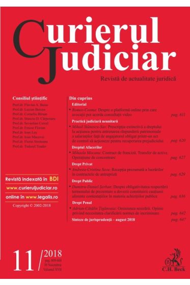 Curierul Judiciar nr. 11/2018