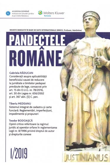 Pandectele Romane 1/2019