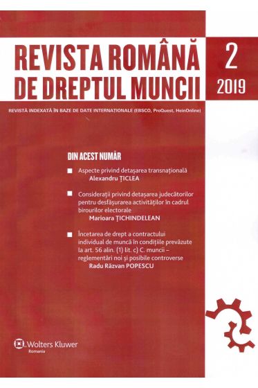 Revista Romana de dreptul muncii nr 2/2019