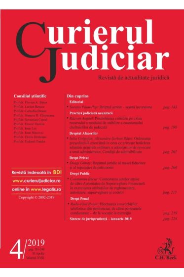 Curierul Judiciar nr. 4/2019