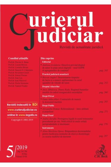 Curierul Judiciar nr. 5/2019