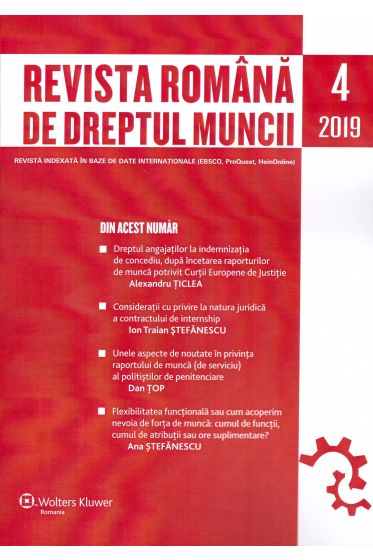 Revista Romana de dreptul muncii nr 4/2019