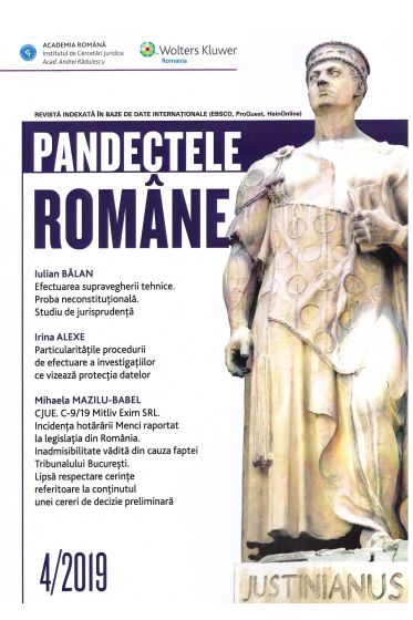 Pandectele Romane 4/2019