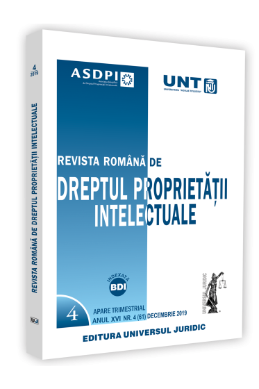 Revista romana de dreptul proprietatii intelectuale nr. 4/2019