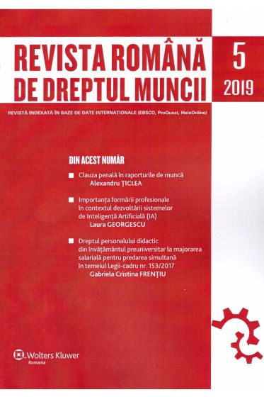 Revista Romana de dreptul muncii nr 5/2019