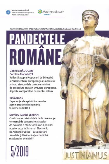Pandectele Romane 5/2019