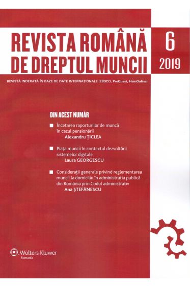Revista Romana de dreptul muncii nr 6/2019