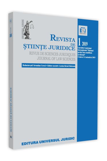 Revista de stiinte juridice nr. 1/2019