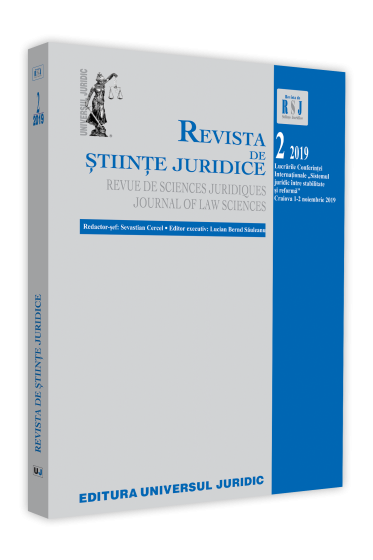 Revista de stiinte juridice nr. 2/2019