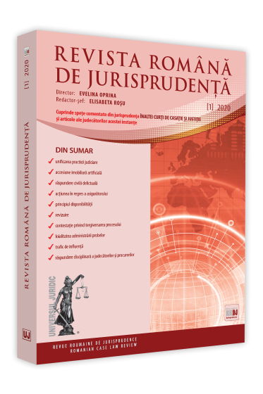 Revista romana de jurisprudenta nr. 1/2020