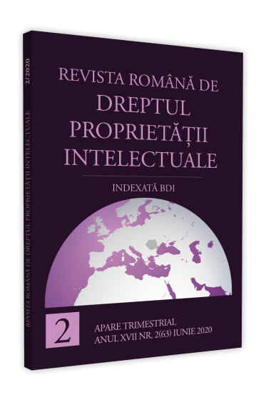Revista romana de dreptul proprietatii intelectuale nr. 2/2020