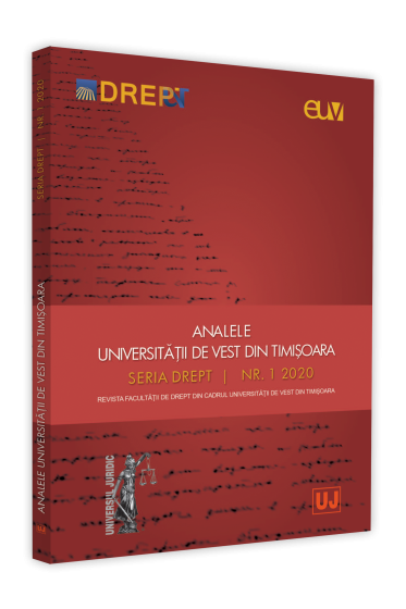 Analele Universitatii de Vest din Timisoara - Seria Drept (Nr. 1/2020)