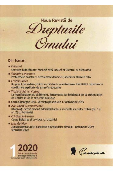 Noua Revista de Drepturile Omului Nr. 1/2020