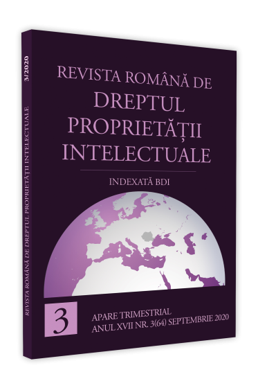 Revista romana de dreptul proprietatii intelectuale nr. 3/2020