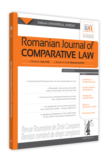 Romanian Journal of Comparative Law nr. 1/2020