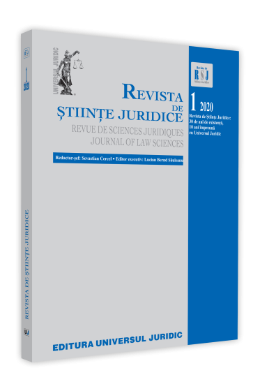 Revista de stiinte juridice nr. 1/2020