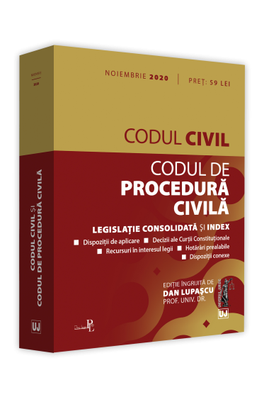Codul civil si Codul de procedura civila: noiembrie 2020.  Editie tiparita pe hartie alba