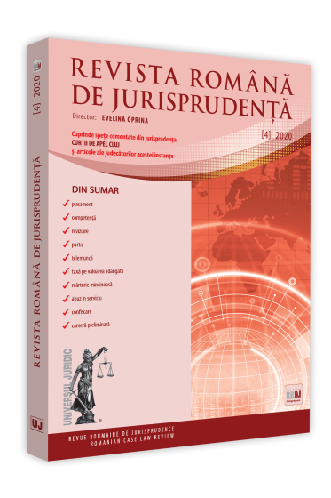 Revista romana de jurisprudenta nr. 4/2020