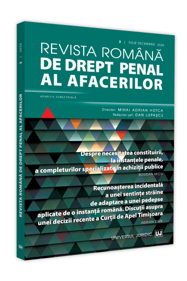 Revista romana de drept penal al afacerilor nr. 2/2020