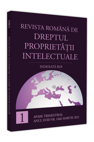 Revista romana de dreptul proprietatii intelectuale nr. 1/2021