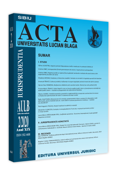 Acta Universitatis Lucian Blaga nr. 2/2020