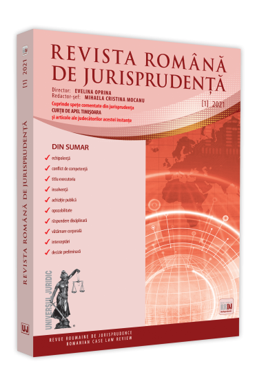 Revista romana de jurisprudenta nr. 1/2021