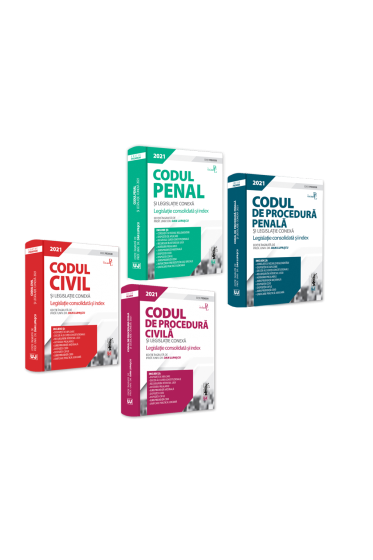 Pachet: Codul civil, Codul de procedura civila, Codul penal si Codul de procedura penala. Editie PREMIUM 2021