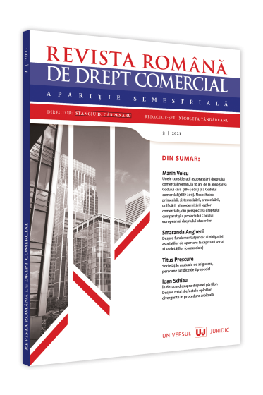 Revista romana de drept comercial nr. 2/2021