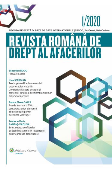 Revista Romana de drept al afacerilor nr 1/2020