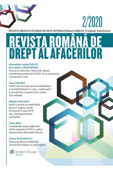 Revista Romana de drept al afacerilor nr 2/2020
