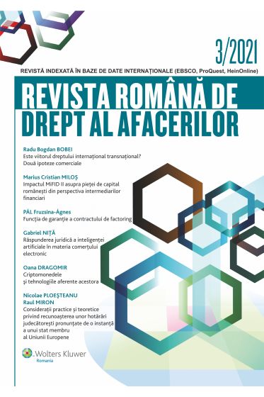 Revista Romana de drept al afacerilor nr 3/2021