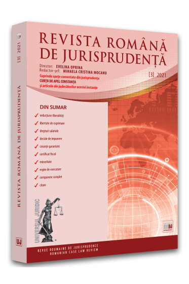 Revista romana de jurisprudenta nr. 3/2021