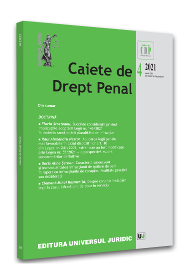 Caiete de drept penal nr. 4/2021