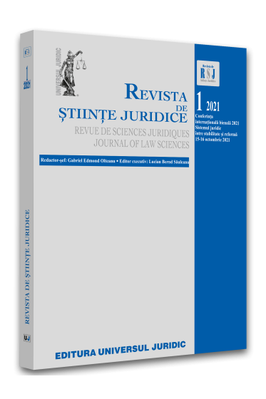 Revista de stiinte juridice nr. 1/2021