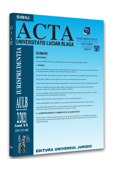 Acta Universitatis Lucian Blaga nr. 2/2021