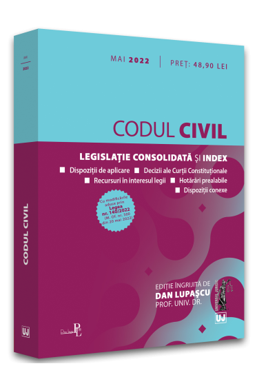 Codul civil: MAI 2022. Editie tiparita pe hartie alba