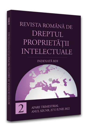Revista romana de dreptul proprietatii intelectuale nr. 2/2022