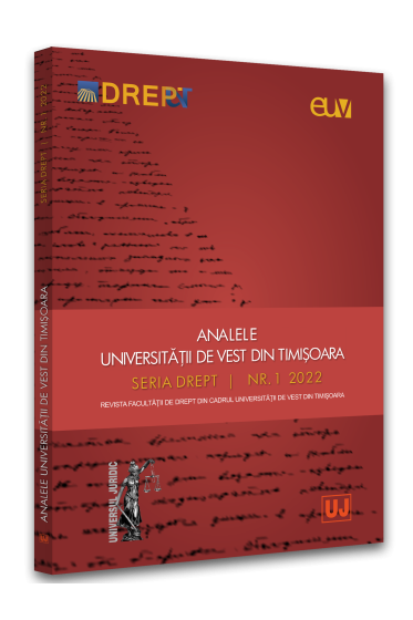 Analele Universitatii de Vest din Timisoara - Seria Drept nr. 1/2022
