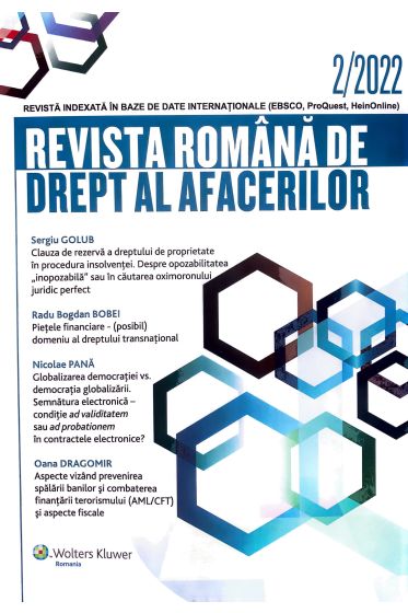 Revista Romana de drept al afacerilor nr 2/2022