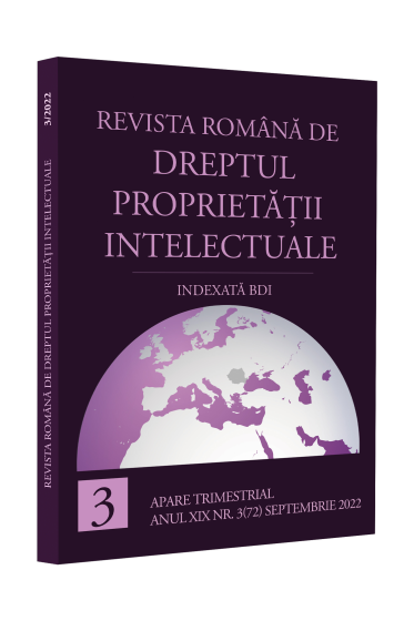 Revista romana de dreptul proprietatii intelectuale nr. 3/2022