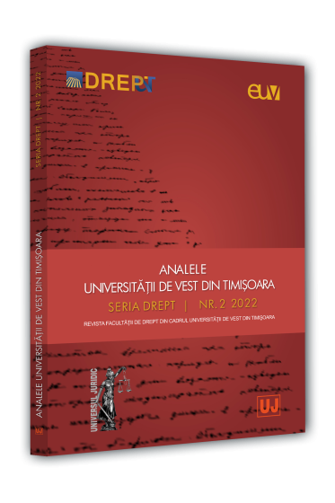 Analele Universitatii de Vest din Timisoara - Seria Drept nr. 2/2022