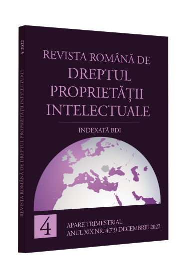 Revista romana de dreptul proprietații intelectuale nr. 4/2022