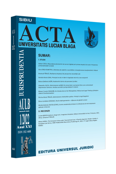 Acta Universitatis Lucian Blaga nr. 1/2022