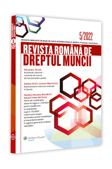 Revista Romana de dreptul muncii nr. 5/2022