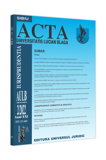 Acta Universitatis Lucian Blaga nr. 2/2022