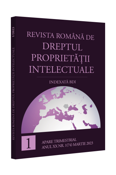 Revista romana de dreptul proprietații intelectuale nr. 1/2023