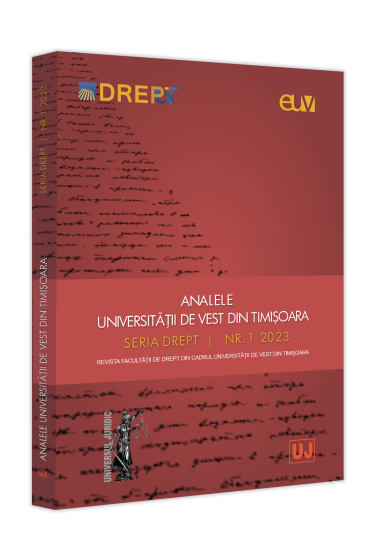 Analele Universitații de Vest din Timișoara - Seria Drept nr. 1/2023