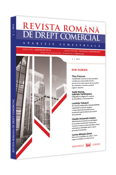 Revista romana de drept comercial nr. 1/2023