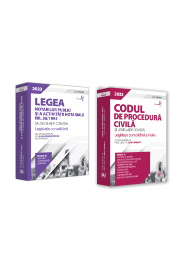 Pachet: Legea notarilor publici si a activitatii notariale nr. 36/1995 si Codul de procedura civila si legislație conexa 2023. Editie PREMIUM